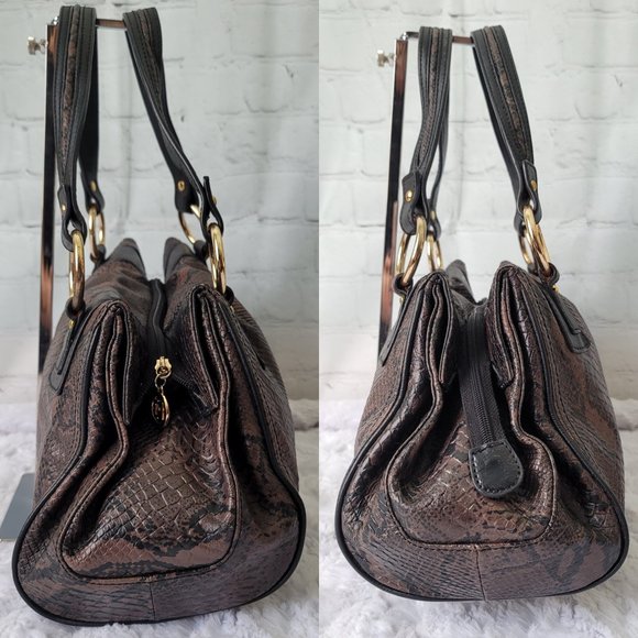 PACO RABANNE Snake Print Leather Top Handle Bag - Picture 6 of 13